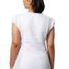 MINC Allison Asymmetric Embroidered Tie Top in White Linen