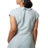 MINC Asymmetric Ruffle Top in Sky Blue Linen
