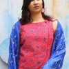 MINC Bridal Couture Asymmetric Embroidered Top in Fuchsia Linen