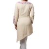 MINC Ecofashion Daywear Floral Embroidered Long Kurta in Yellow Khadi Cotton