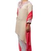 MINC Ecofashion Womens Daywear Floral Embroidered Long Kurta in Yellow Khadi Cotton