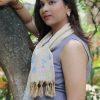 MINC Hand Embroidered Scarf in Champagne Silk