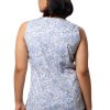 MINC Slim Fit V-Neck Shirt in Printed White Cotton