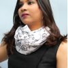 MINC Winter Flowers Scarf in White Silk