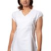 MINC ecofashion Allison Asymmetric Embroidered Tie Top in White Linen