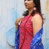 MINC ecofashion Asymmetric Embroidered Top in Fuchsia Linen