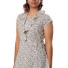 MINC ecofashion Asymmetric Ruffle Top in White Printed Cotton