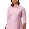 MINC ecofashion Classic Cowl Neck Short Top in Lotus Pink Khadi Cotton