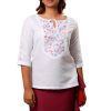 MINC ecofashion Embroidered Kurti in White Linen