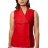 MINC ecofashion Fiery Red Sleeveless Asymmetric Tie Top in Linen