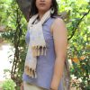MINC ecofashion Hand Embroidered Scarf in Champagne Silk