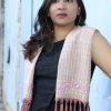 MINC ecofashion Rose Chocolate Hand Embroidered Silk Scarf