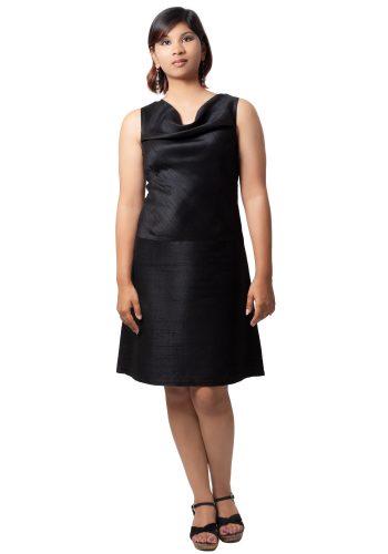 MINC ecofriendly couture Little Black Cowl Neck Dress in Silk