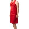 MINC ecofriendly couture Ruby Halter Cowl Dress In Red Linen