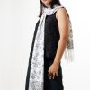 MINC ecofriendly couture for women Winter Flowers Scarf in White Silk