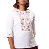 MINC ecofriendly scouture Rebecca Hand Embroidered White Linen Kurti