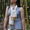 MINC womens ecofashion brand Hand Embroidered Scarf in Champagne Silk