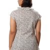 MINC womens high fashion brand Asymmetric Ruffle Top in White Printed Cotton