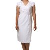MINC Asymmetric Embroidered White Linen Dress