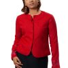 MINC Classic Embroidered Jacket in Ruby Red Linen
