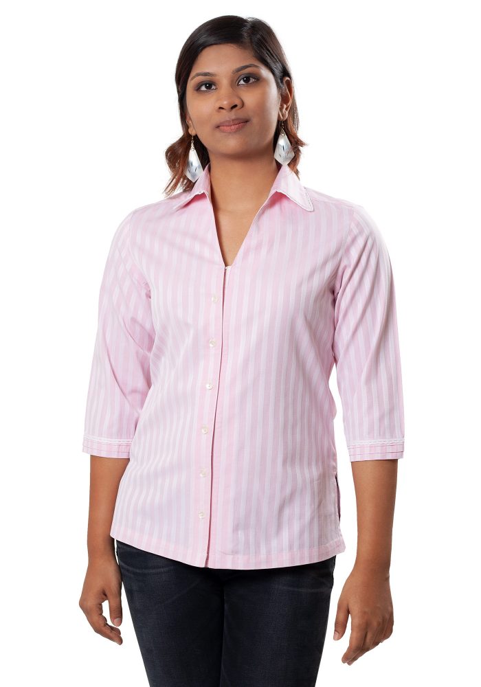 MINC Classic Striped Pink Cotton Shirt