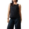 MINC Couture Sleeveless Hand Embroidered Black Beaded Top in Black Silk