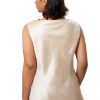 MINC Cowl Neck Top in Champagne Beige Silk