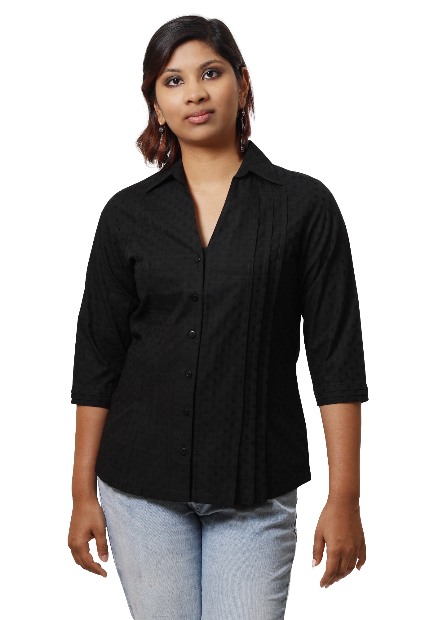 MINC Ecofashion Classic Black Polka Cotton Shirt
