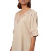 MINC Ecofashion Embroidered Kaftan Tunic in Beige Khadi Cotton