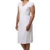 MINC Ecofriendly Asymmetric Embroidered White Linen Dress