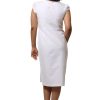 MINC Ecofriendly Womens fashion Asymmetric Embroidered White Linen Dress