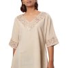 MINC Embroidered Kaftan Tunic in Beige Khadi Cotton
