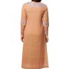 MINC Embroidered Kurti in Orange Khadi Cotton