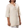 MINC Embroidered Kurti in Yellow Khadi Cotton