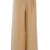 MINC Embroidered Palazzo in Yellow Khadi Cotton Front