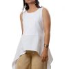 MINC Handkerchief Hem Tunic in White Linen