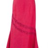 MINC Maxi Skirt in Fuchsia Linen with Floral Embroidery