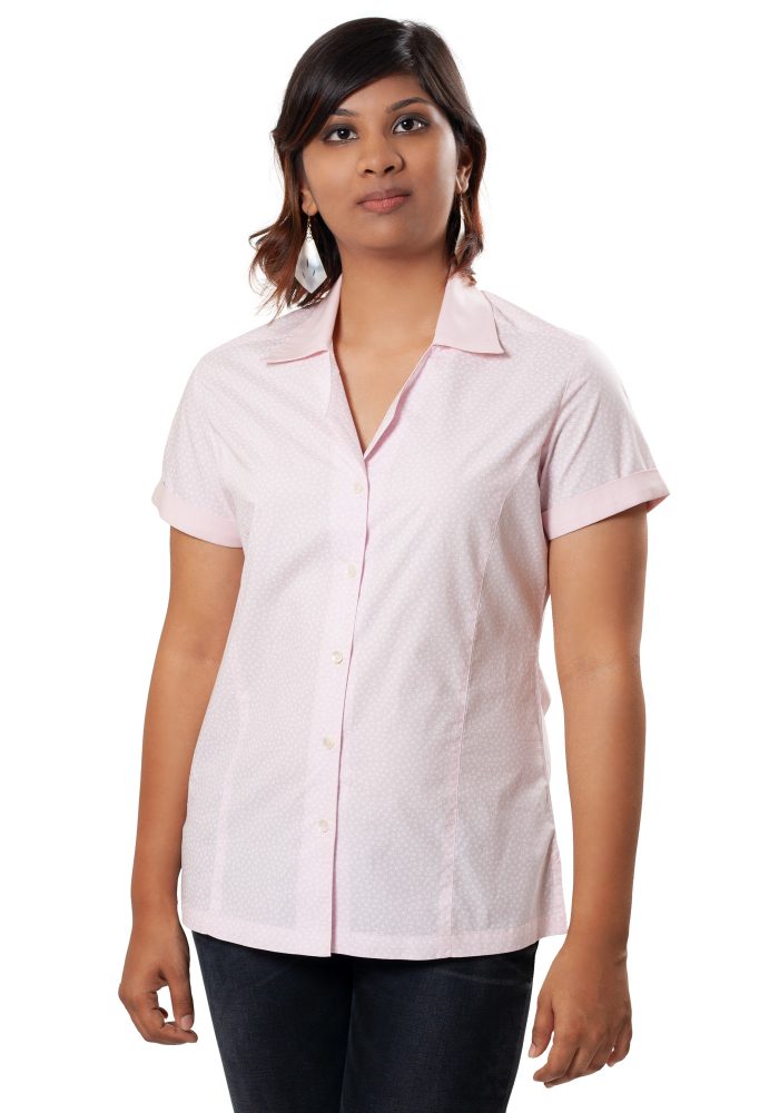 MINC Monochrome Shirt In Pink Printed Cotton