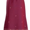 MINC Skirt in Purple Linen with Floral Embroidery