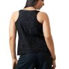 MINC Sleeveless Hand Embroidered Sleeveless Black Beaded Top in Black Silk