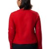 MINC Womens Classic Embroidered Jacket in Ruby Red Linen