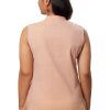 MINC Womens Couture Sleeveless Embroidered Tunic in Beige Khadi Cotton