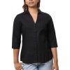 MINC Womens Fashion Brand Classic Black Polka Cotton Shirt