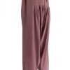 MINC Womens Pleated Drawstring Pants in Purple Khadi Cotton