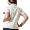 MINC Womens ecofriendly fashion Classic Black on White Pinstripes Cotton Summer Jacket