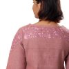 MINC eco fashion Embroidered Kurti in Pink Khadi Cotton
