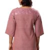 MINC eco friendly Embroidered Kurti in Pink Khadi Cotton