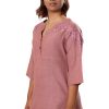 MINC eco friendly couture Embroidered Kurti in Pink Khadi Cotton