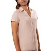 MINC eco friendly womens couture Classic Pleated Beige Linen Shirt