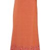 MINC ecofashion Ankle Length Embroidered Skirt in Orange Khadi Cotton